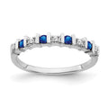 14k White Gold Sapphire and Diamond Band