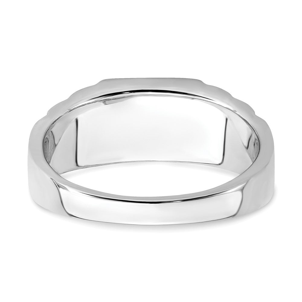 14k Two-tone Created Ruby and Diamond Mens Ring