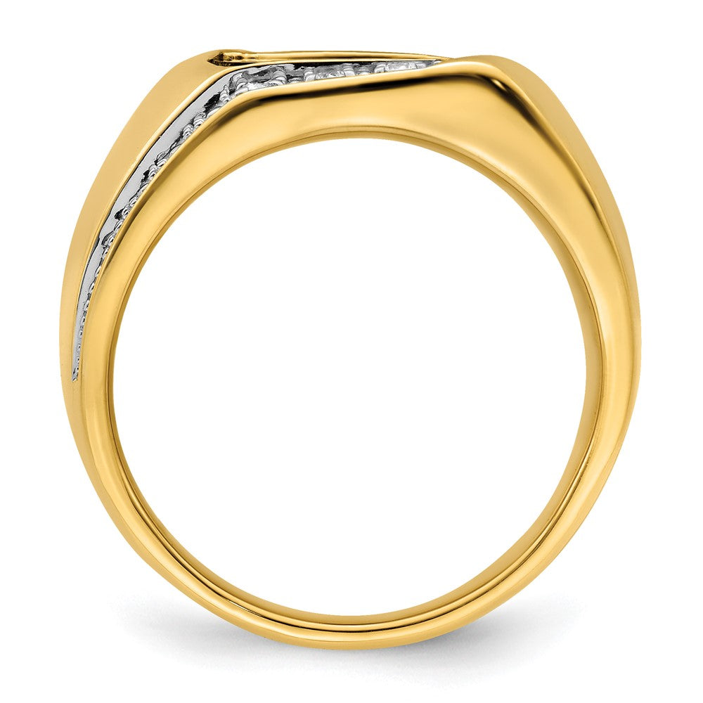 14k Onyx and Diamond Mens Ring