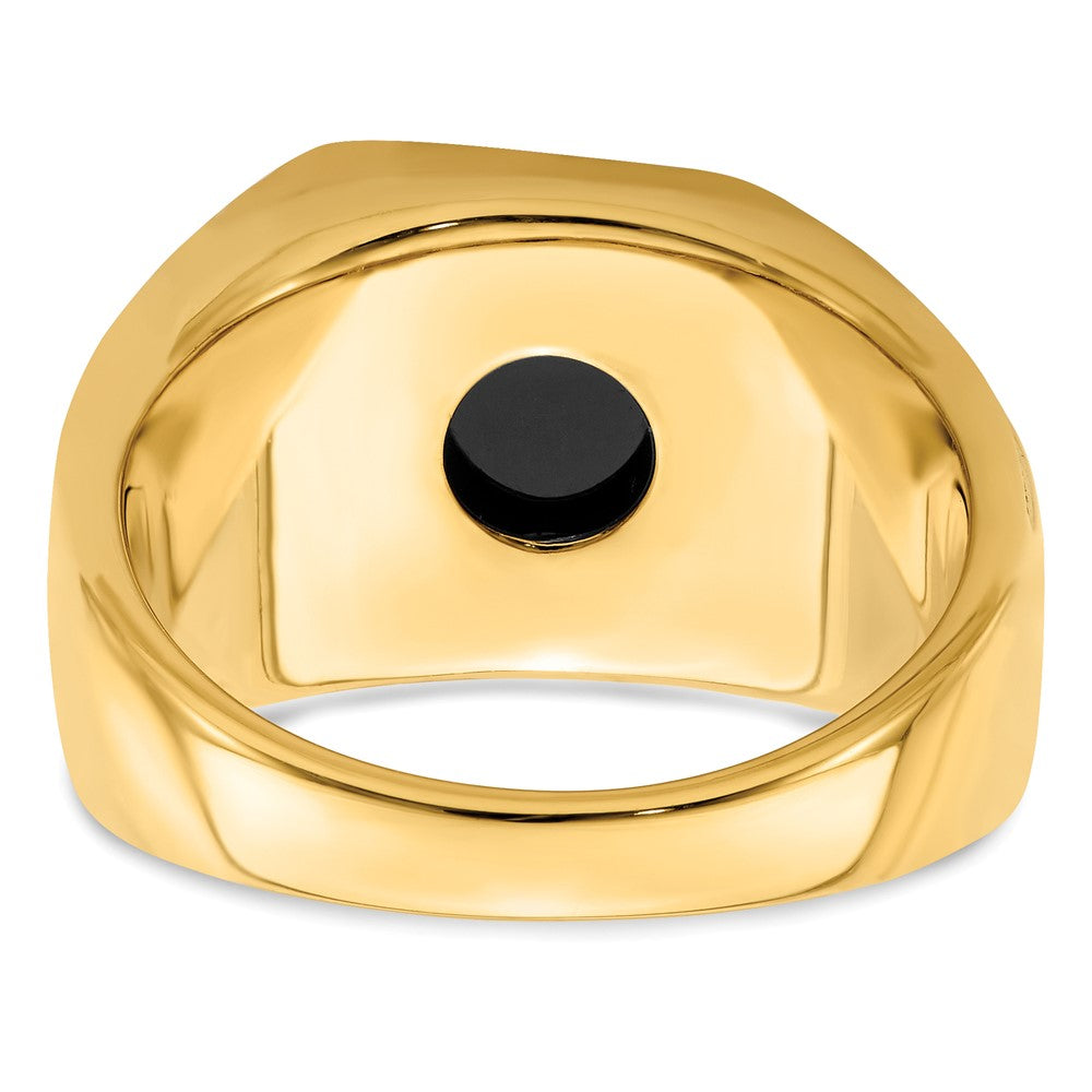 14k Onyx and Diamond Mens Ring