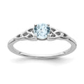 14K White Gold Aquamarine Celtic Knot Ring