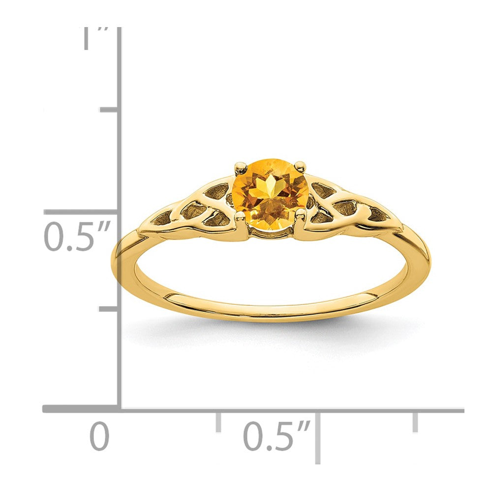 14K Citrine Celtic Knot Ring