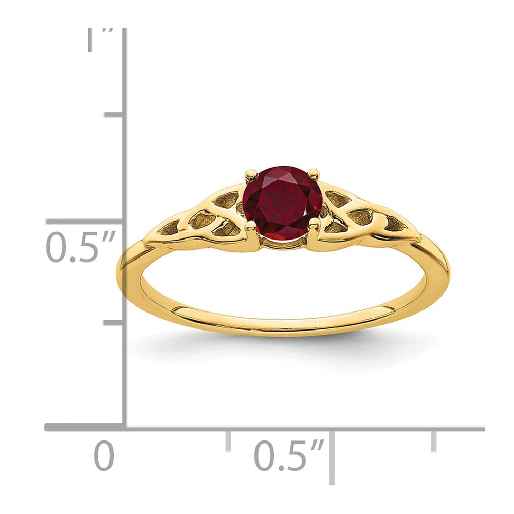 10k Created Ruby Celtic Knot Ring
