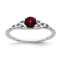 14K White Gold Garnet Celtic Knot Ring