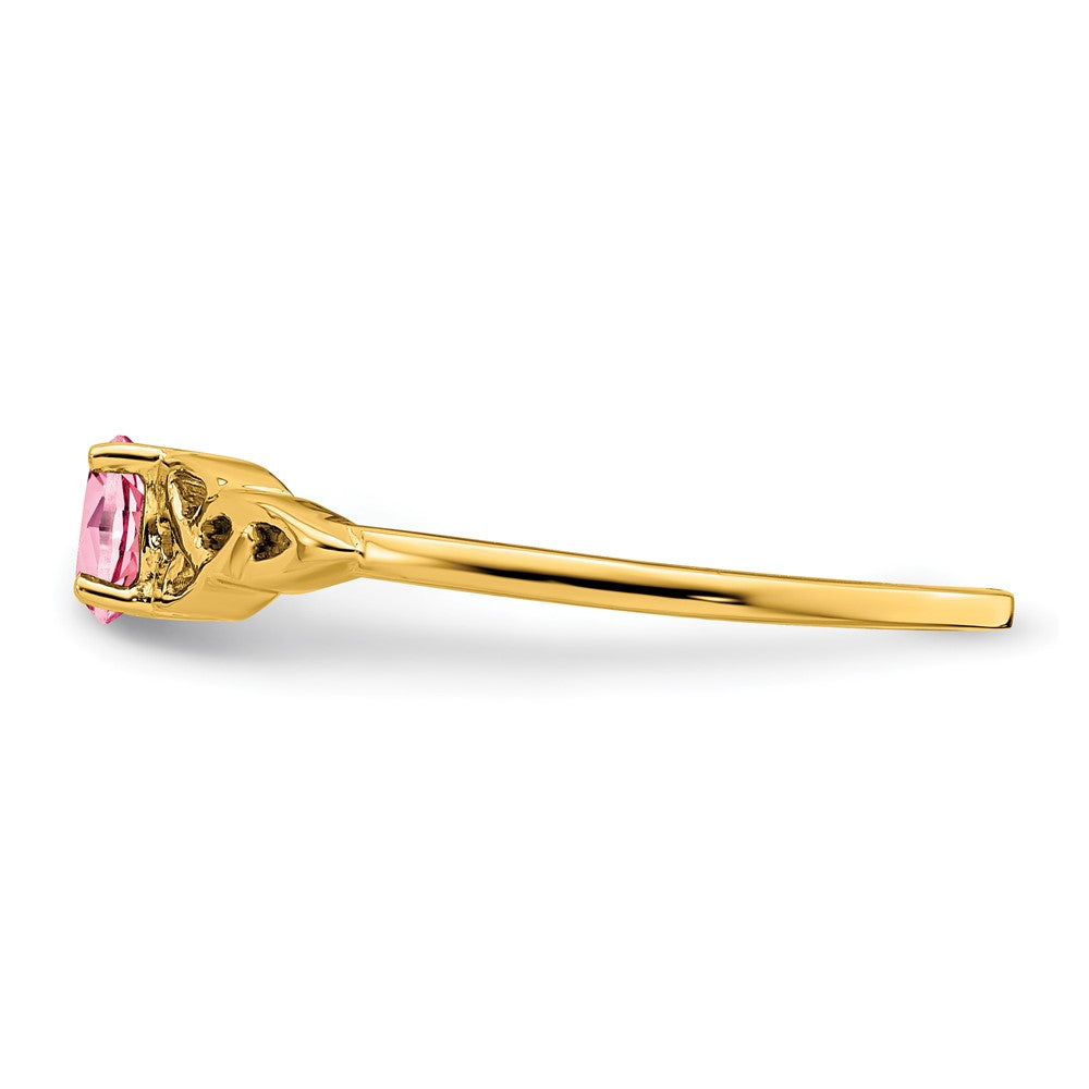 10k Pink Tourmaline Celtic Knot Ring