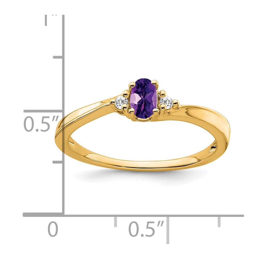 14K Amethyst and Diamond Ring