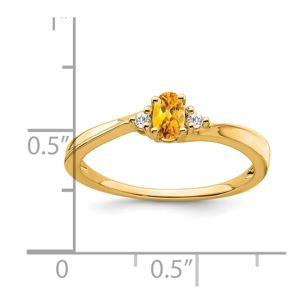 14K Citrine and Diamond Ring