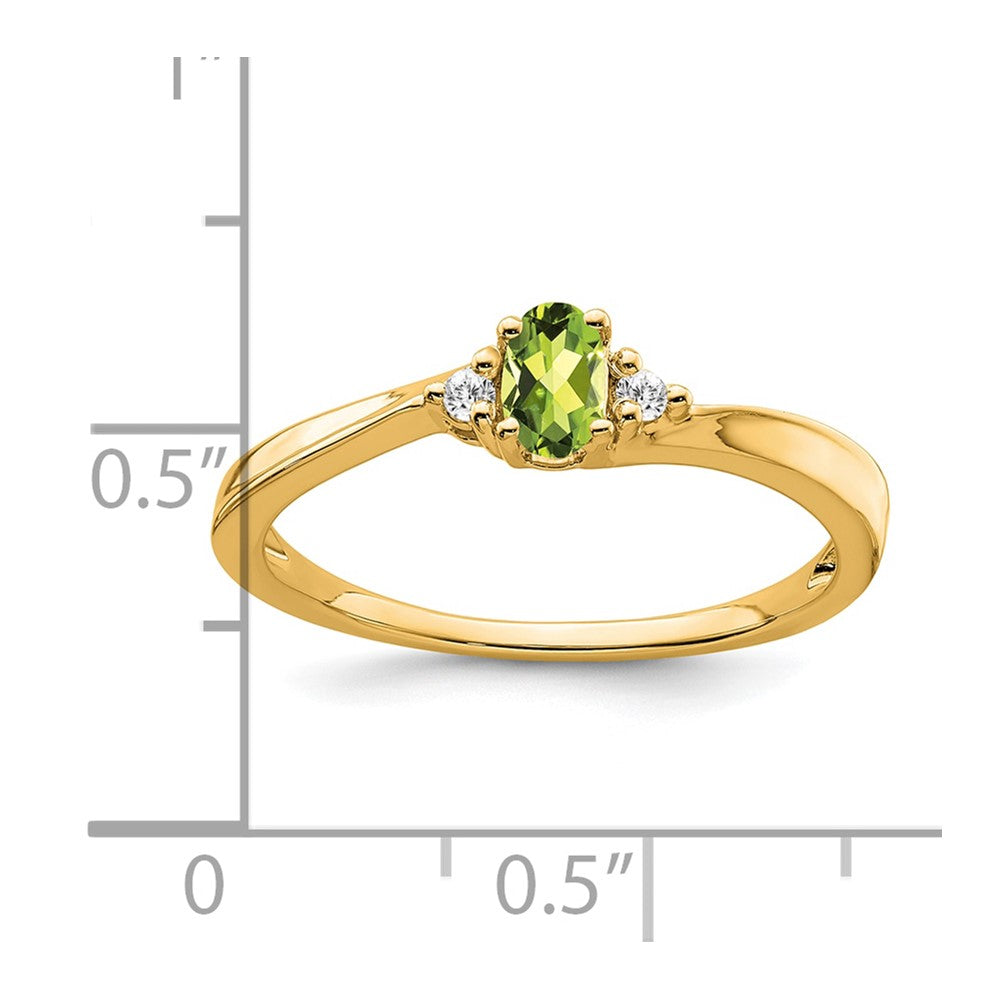 14K Peridot and Diamond Ring