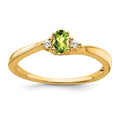 14K Peridot and Diamond Ring