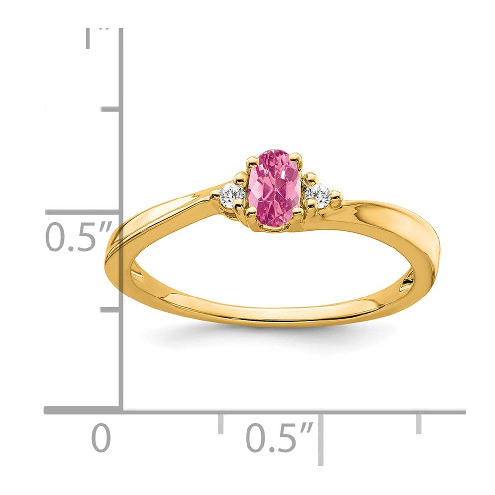 14K Pink Tourmaline and Diamond Ring