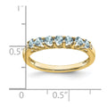 10k Aquamarine and Diamond 7-stone Ring