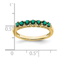 10k Created Alexandrite and Diamond 7-stone Ring