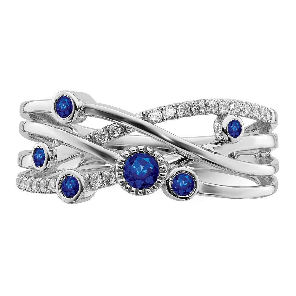 14k White Gold Emerald and Diamond Ring