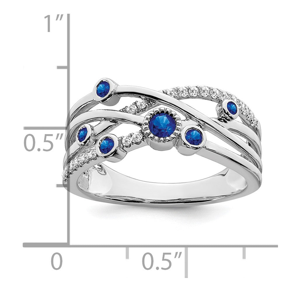 14k White Gold Sapphire and Diamond Ring