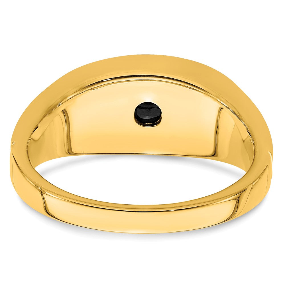 14k Onyx and Diamond Mens Ring