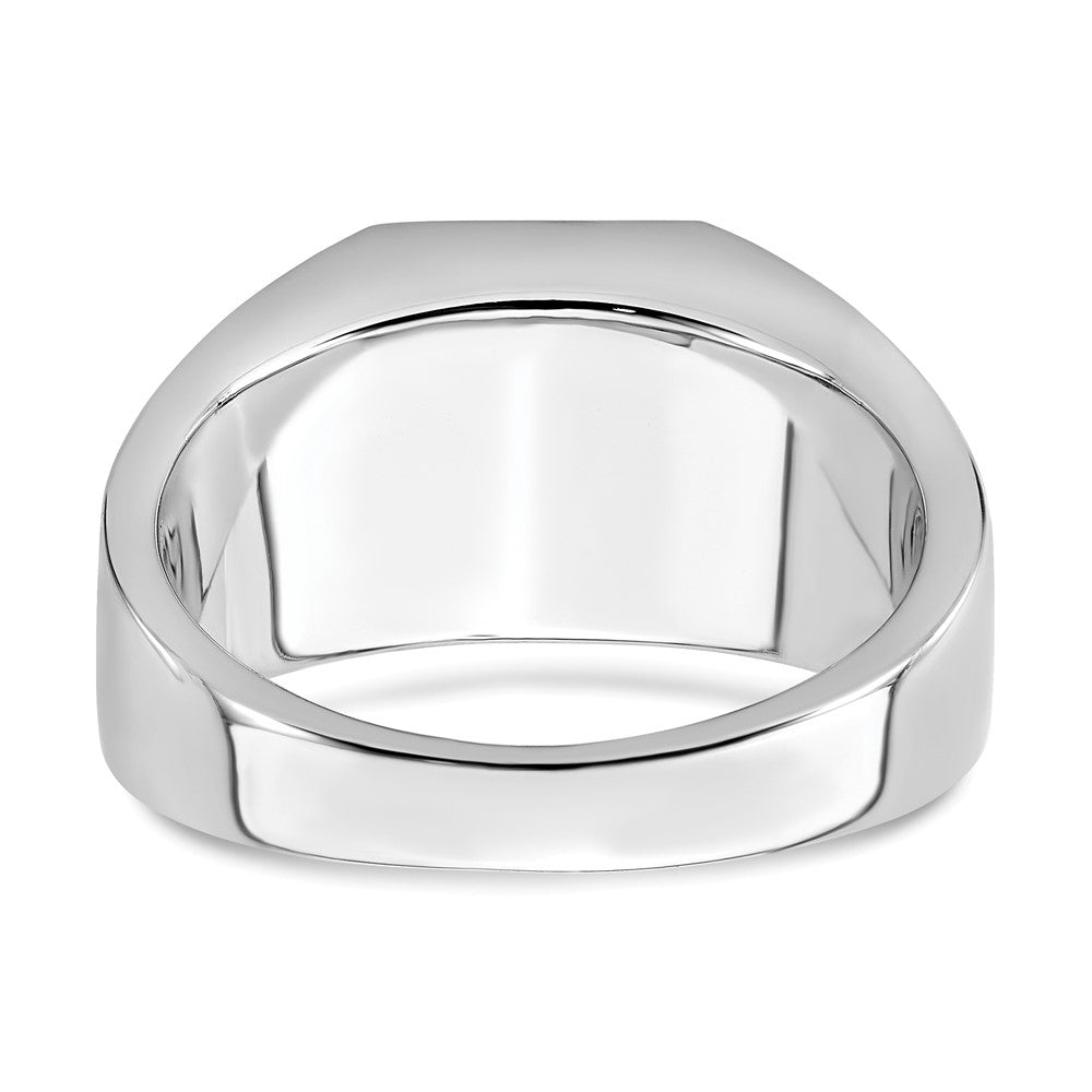 14k White Gold Onyx and Diamond Eagle Mens Ring