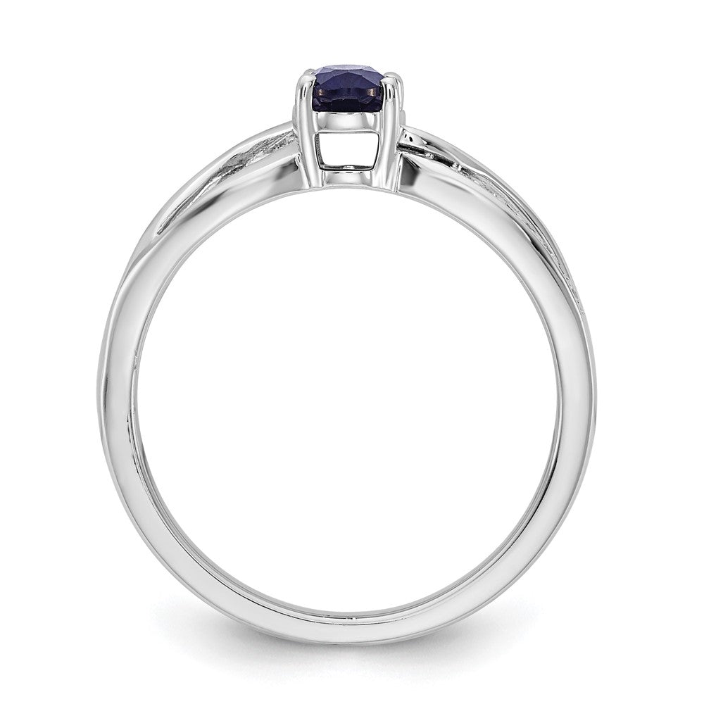 14k Yellow Gold Polished Sapphire and Diamond Ring