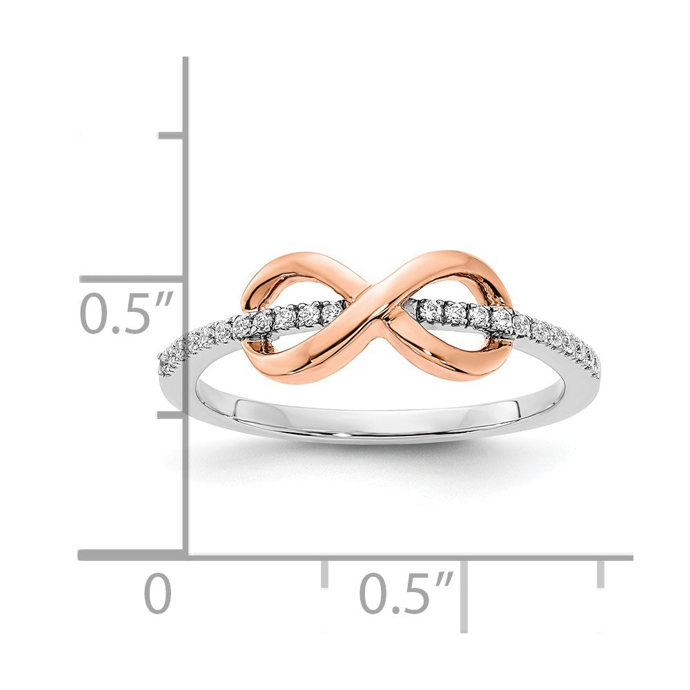 14k Two-tone White & Rose Polished Infinity Diamond Ring