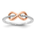 14k Two-tone White & Rose Polished Infinity Diamond Ring