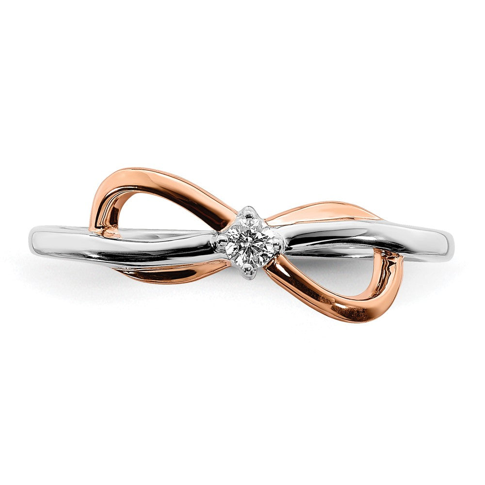 14k Two-tone White & Rose Polished Infinity Diamond Ring