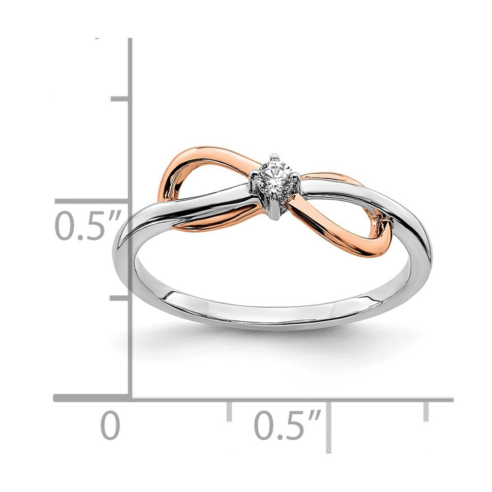 14k Two-tone White & Rose Polished Infinity Diamond Ring