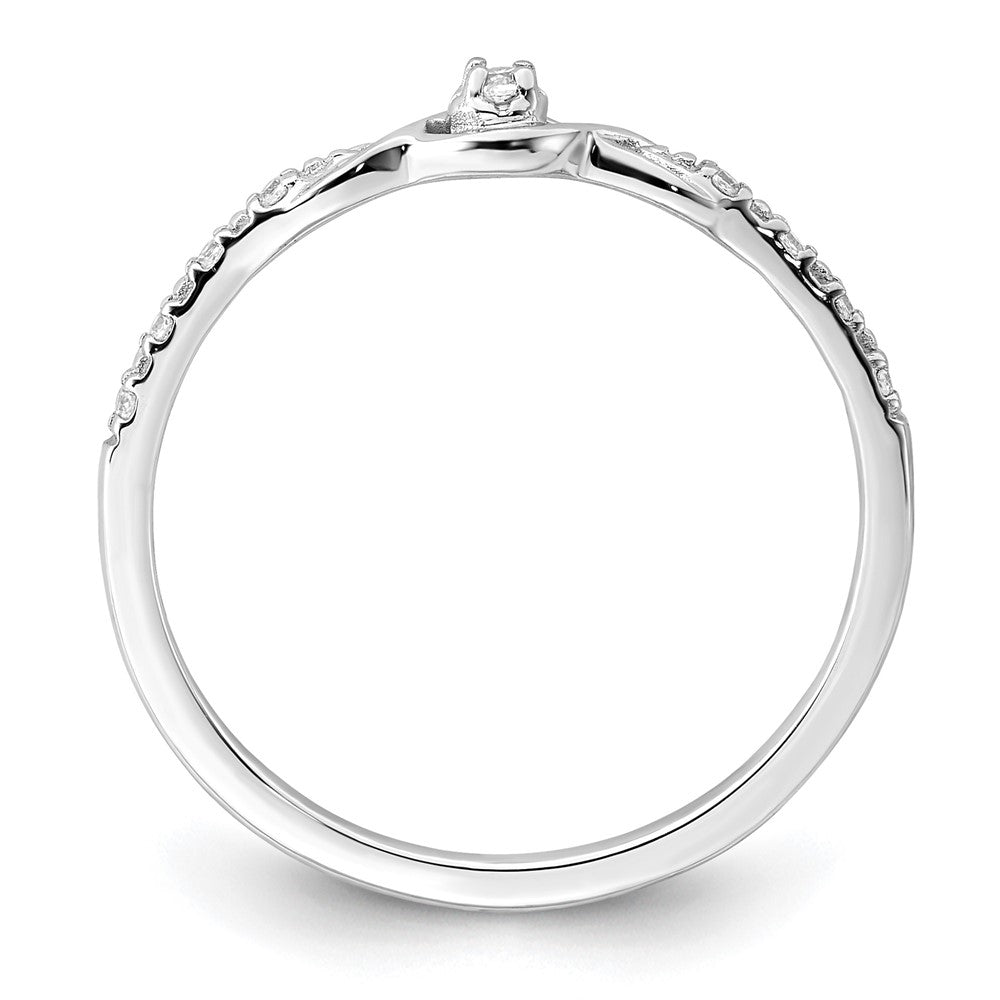 14k White Gold Polished Fancy Diamond Ring