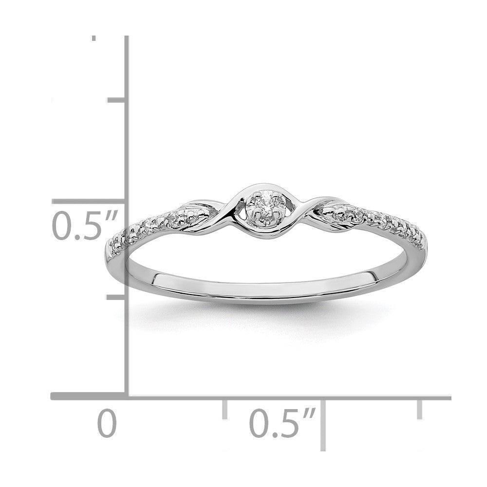 14k White Gold Polished Fancy Diamond Ring