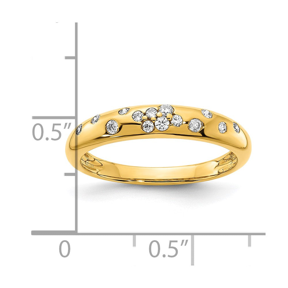 10K Polished Diamond Sprinkle Ring