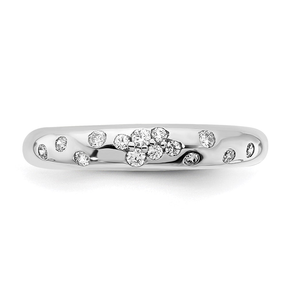 14K White Polished Diamond Sprinkle Ring