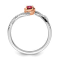 14k Two-tone Polished Rose Ruby and Diamond Ring