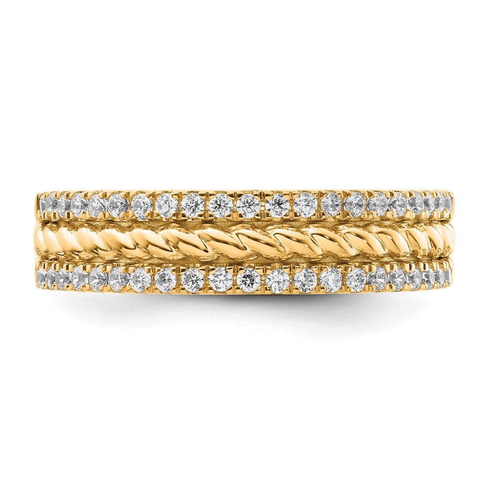 14K Polished Diamond Fashion Ring