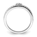 14K White Gold Polished Diamond Double Band Fashion Ring