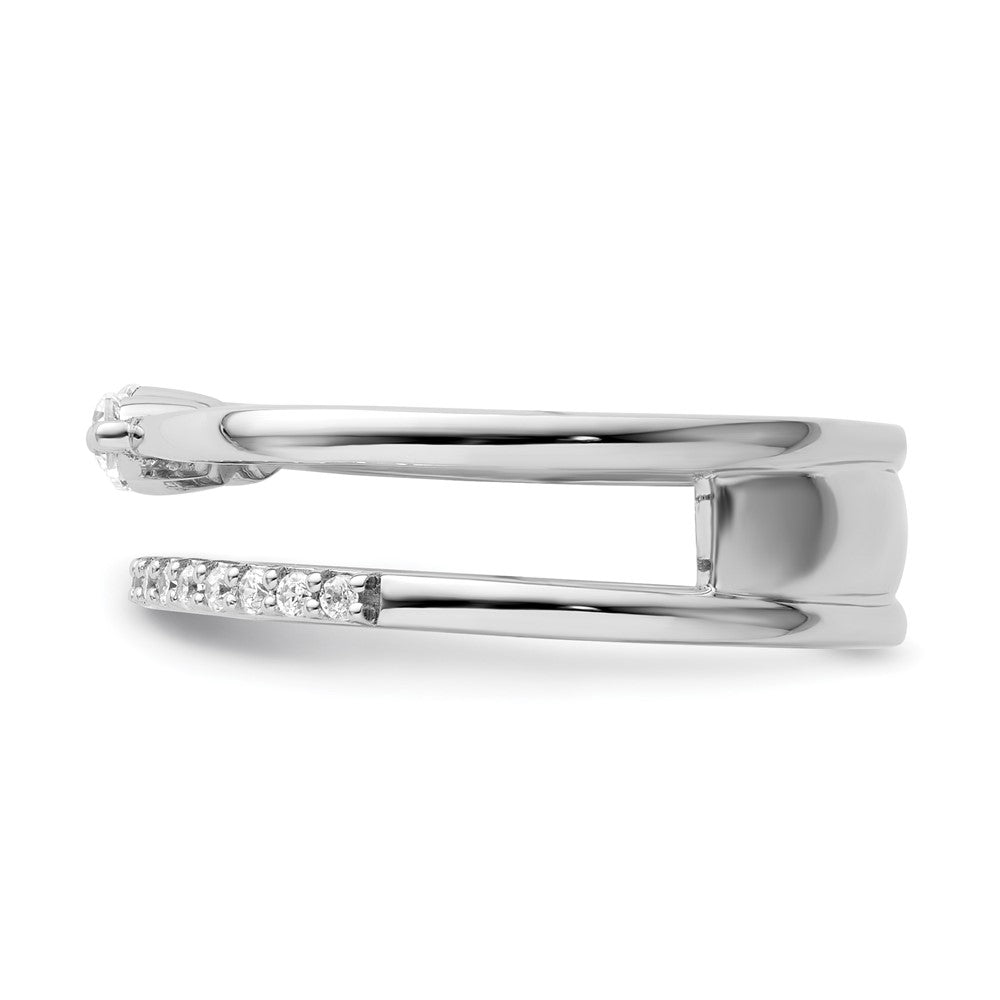 14K White Gold Polished Diamond Double Band Fashion Ring