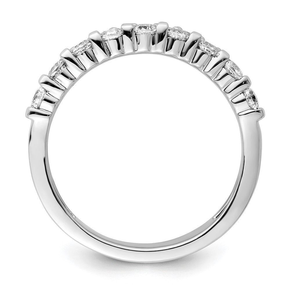 14K White Gold Polished Diamond Double Band Fashion Ring