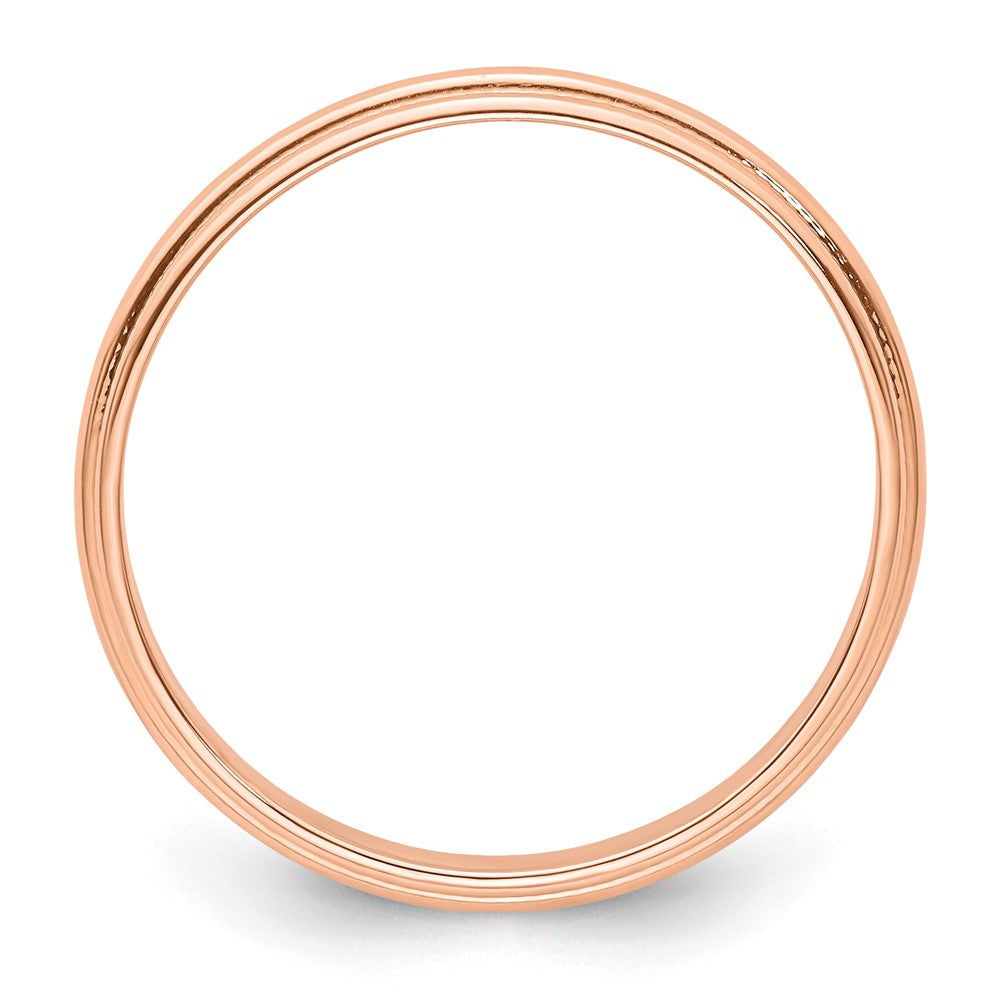 14k Rose Gold 3mm LTW Milgrain Half Round Band