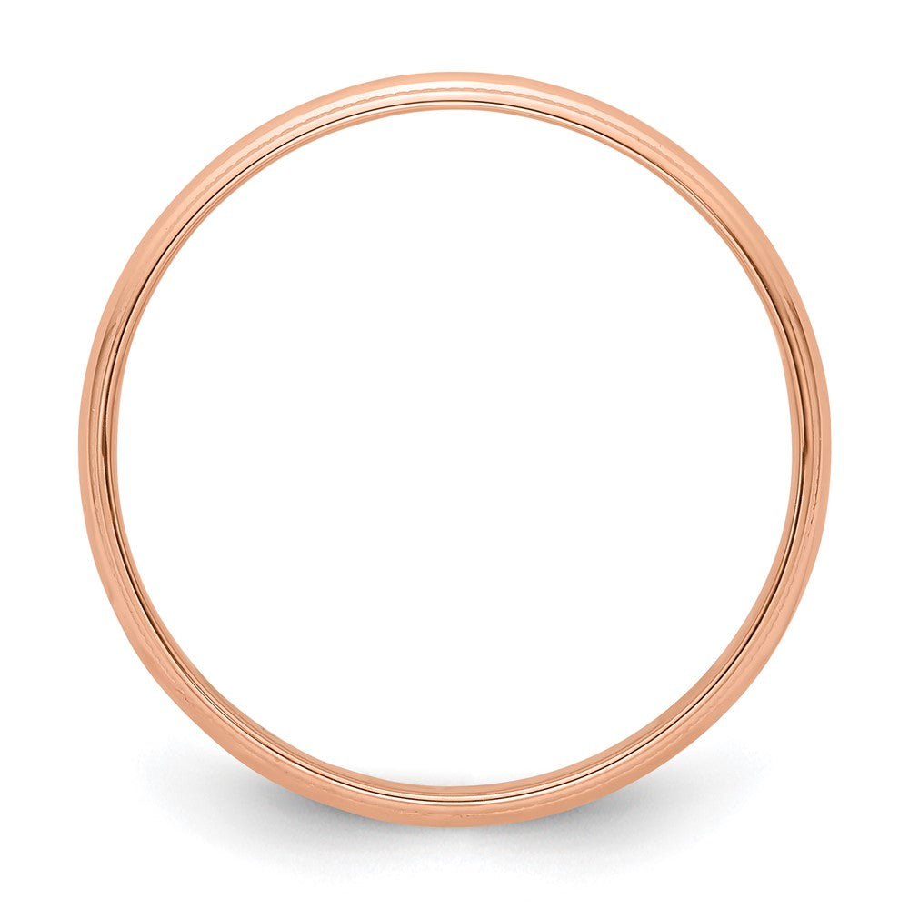 14k Rose Gold 4mm LTW Milgrain Half Round Band