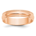 14k Rose Gold 5mm LTW Milgrain Half Round Band