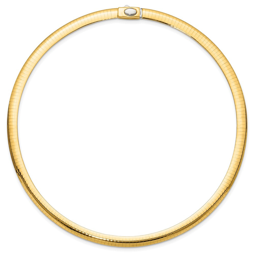 14k 6mm Reversible White & Yellow Domed Omega Necklace