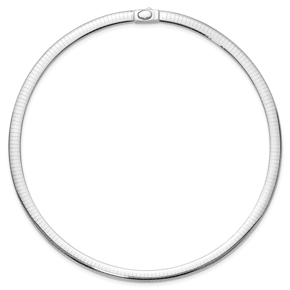 14k 6mm Reversible White & Yellow Domed Omega Necklace