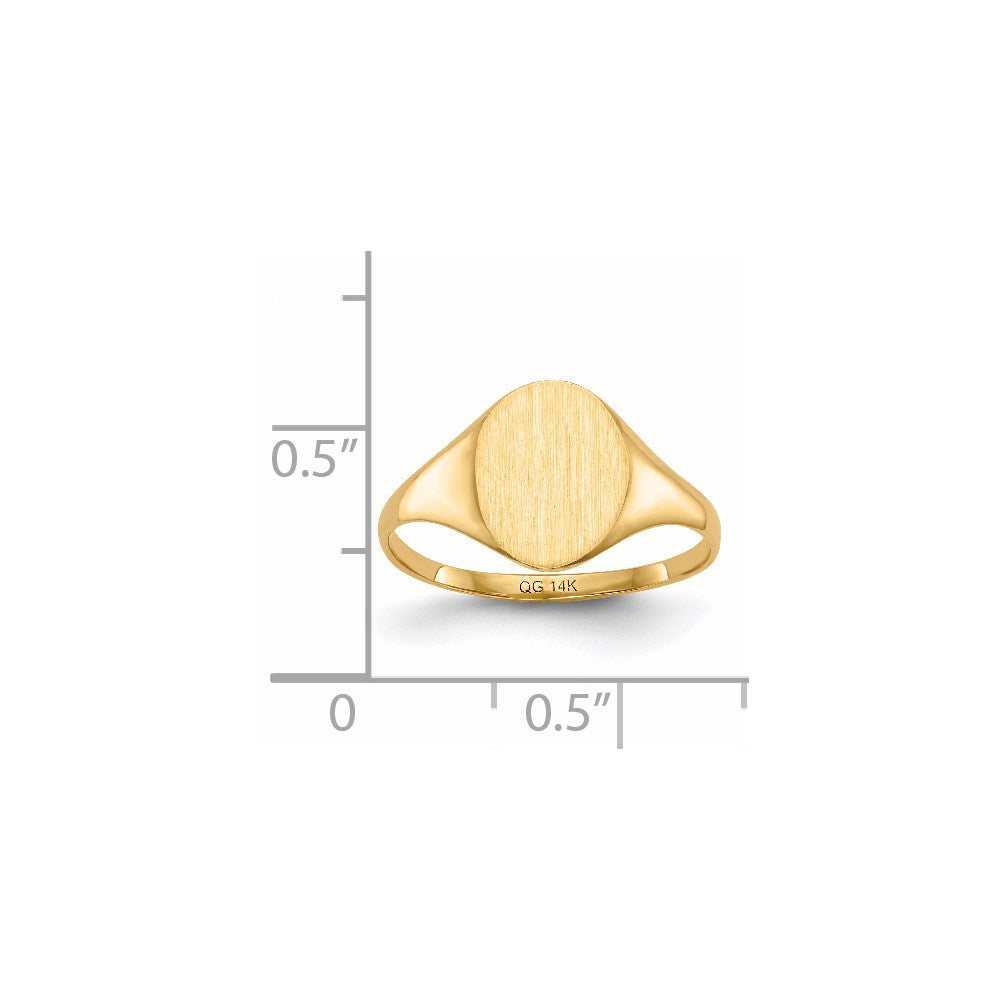 14k 8.5x10.0mm Closed Back Signet Ring