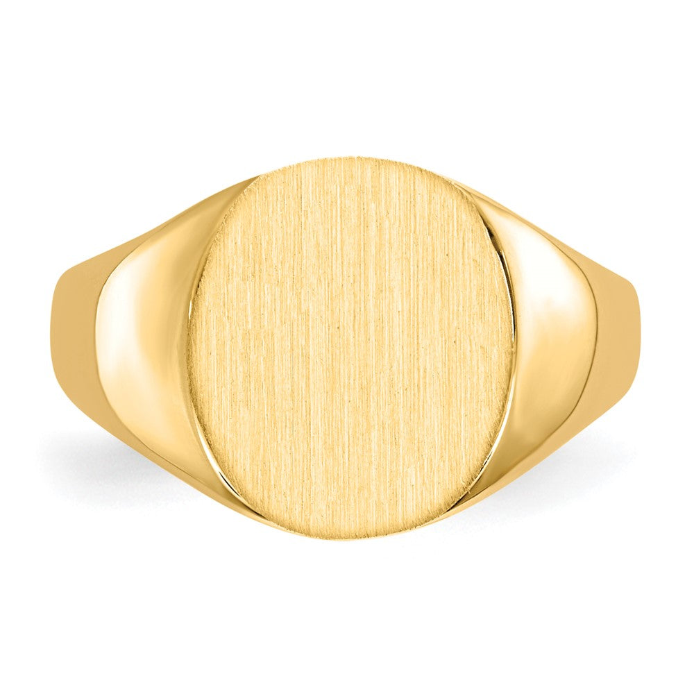 14k 10.0x11.5mm Closed Back Signet Ring