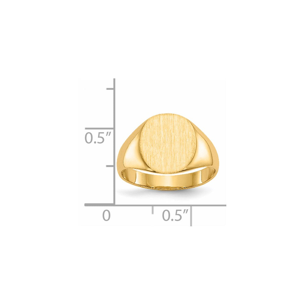 14k 10.0x11.5mm Closed Back Signet Ring