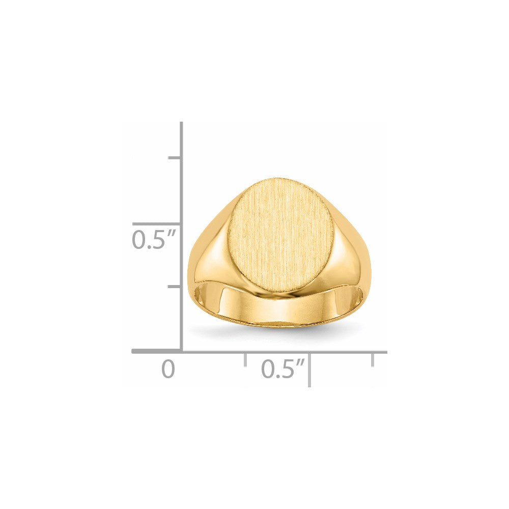 14k 11.0x12.5mm Closed Back Signet Ring