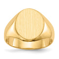 14k 11.0x12.5mm Closed Back Signet Ring