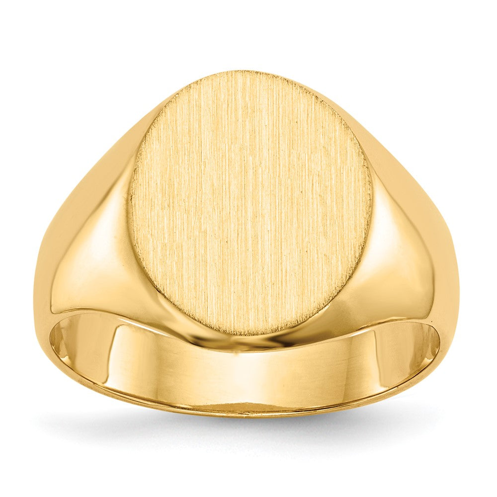 14k 11.0x12.5mm Closed Back Signet Ring