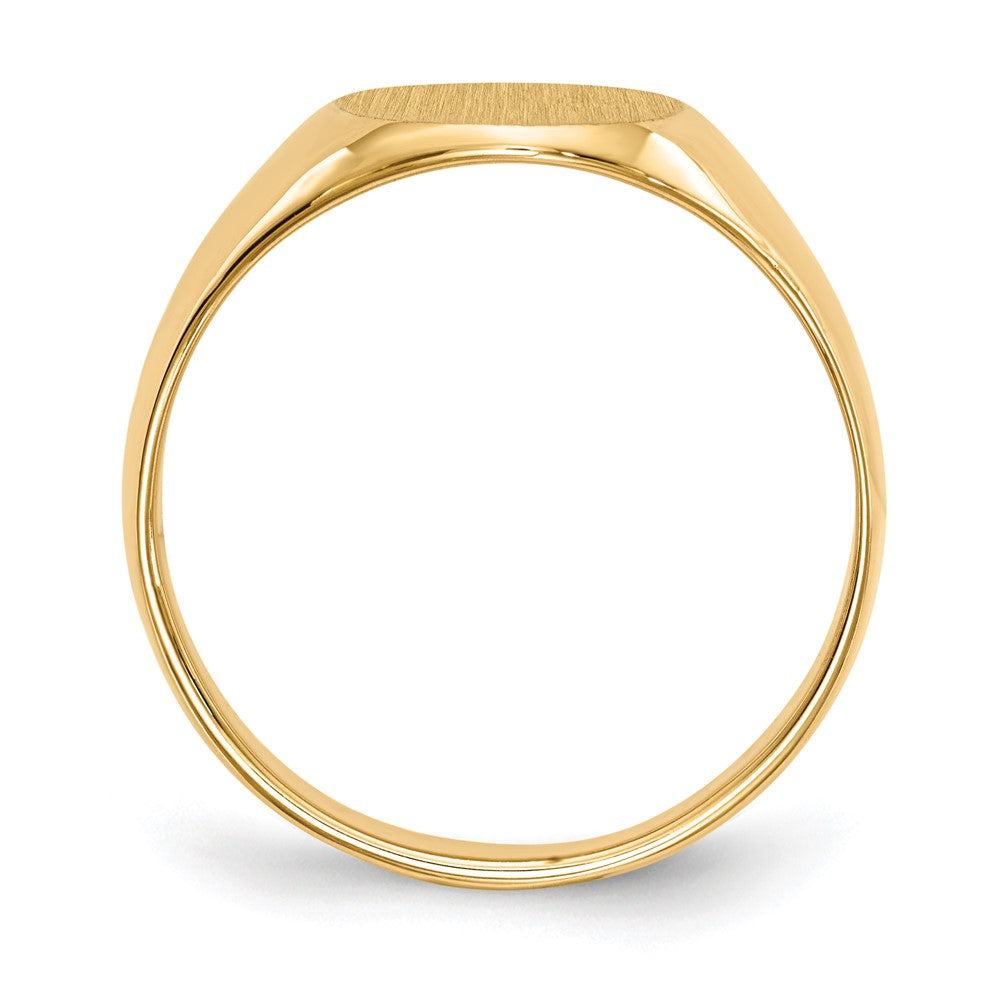 18ky 13.0x11.5mm Closed Back Mens Signet Ring