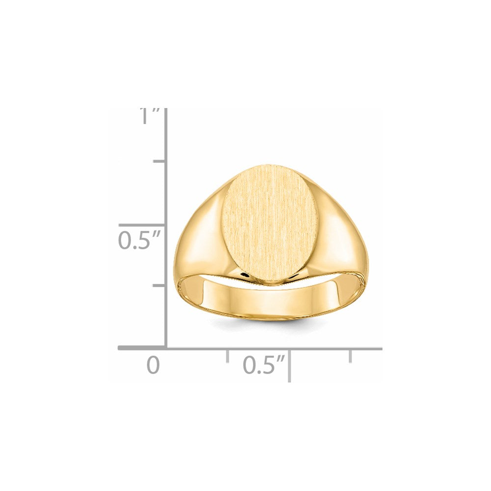 14k 11.5x13.0mm Closed Back Mens Signet Ring