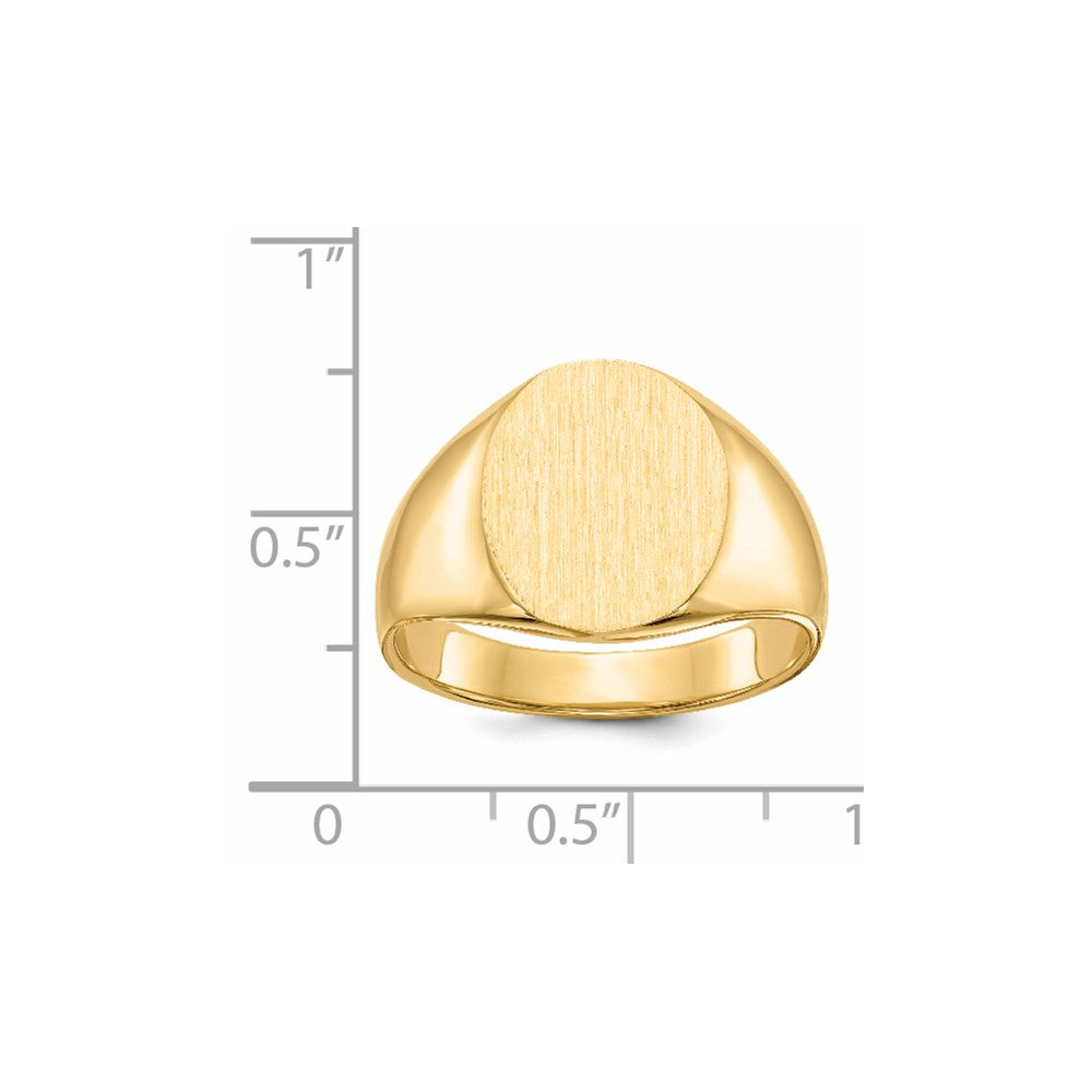14k 12.0x14.5mm Closed Back Mens Signet Ring