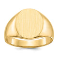 10ky 14.5x12.0mm Closed Back Men's Signet Ring