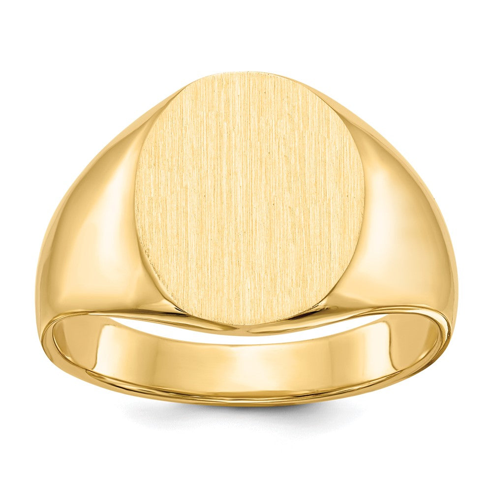 10ky 14.5x12.0mm Closed Back Men's Signet Ring